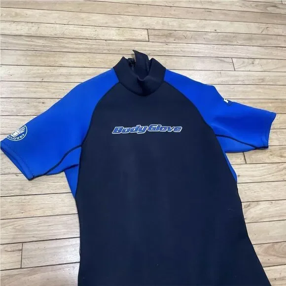 BODY GLOVE Pro Series Wetsuit Mens XXL 2.1 MM Blue Black Short Sleeve 3/4 2XL